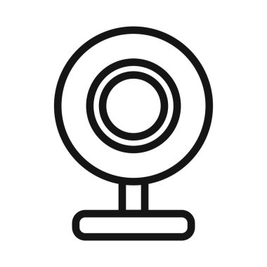 Sayısal Webcam simgesi vektör sembolü veya imza koleksiyonu siyah ve beyaz ana hatlarıyla belirlendi