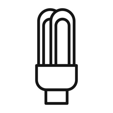 enerji verimliliği ampul ikonu vektör sembolü veya imza koleksiyonu siyah ve beyaz ana hatlarıyla belirlendi