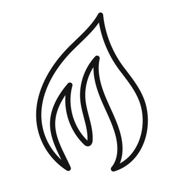 Alev ateş ikonu vektör sembolü ya da imza koleksiyonu siyah ve beyaz ana hatlarla ayarlandı