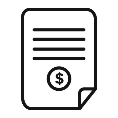 Fatura simgesi Vektör sembolü ya da imza koleksiyonu siyah ve beyaz ana hatlarla belirlendi