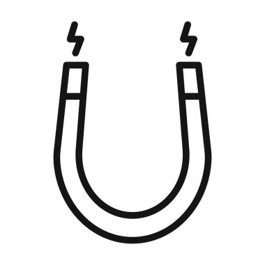 Mıknatıs simgesi vektör sembolü ya da imza koleksiyonu siyah ve beyaz ana hatlarıyla belirlendi