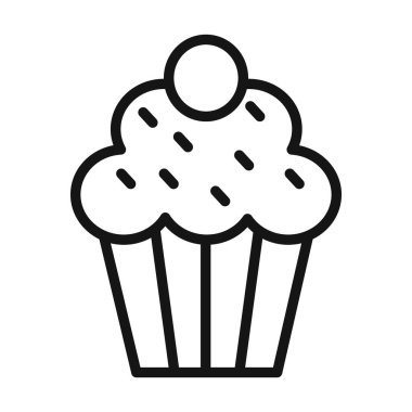 Çörek Simgesi Vektörü sembolü ya da imza koleksiyonu siyah ve beyaz ana hatlarıyla ayarlandı