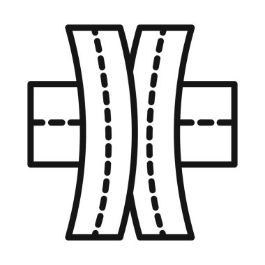 Çok seviyeli bağlantı simgesi taşıyıcı simgesi veya imza koleksiyonu siyah ve beyaz ana hatlarıyla