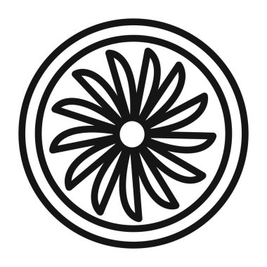 Düzlemsel türbin simgesi vektör sembolü veya imza koleksiyonu siyah ve beyaz ana hatlarıyla belirlendi