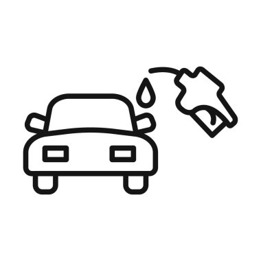 Araba simgesi vektör sembolü ya da imza koleksiyonu siyah ve beyaz ana hatlarla dolduruluyor