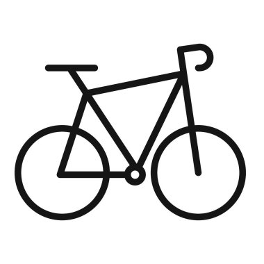 Yol Bisikleti Simgesi Vektör sembolü veya imza koleksiyonu siyah ve beyaz ana hatlarıyla