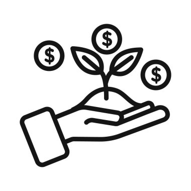 Tohum para simgesi vektör sembolü ya da imza koleksiyonu siyah ve beyaz ana hatlarıyla belirlendi