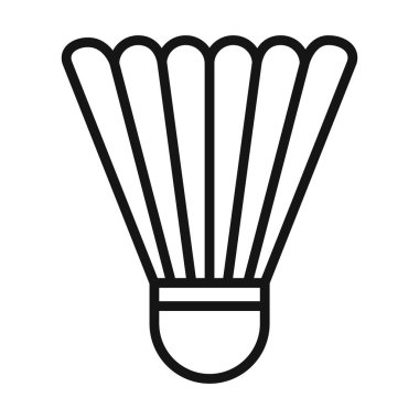 Shuttlecock simgesi Vektör simgesi ya da imza koleksiyonu siyah ve beyaz ana hatlarıyla belirlendi