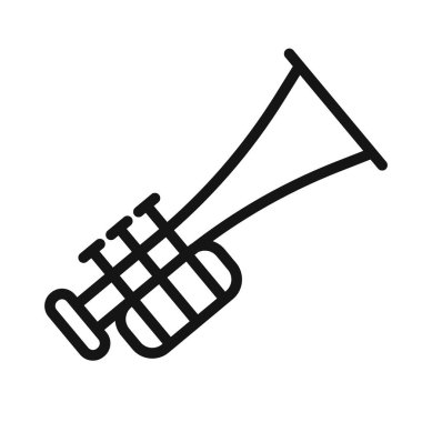 Trompet simgesi vektör sembolü veya imza koleksiyonu siyah ve beyaz ana hatlarıyla belirlendi