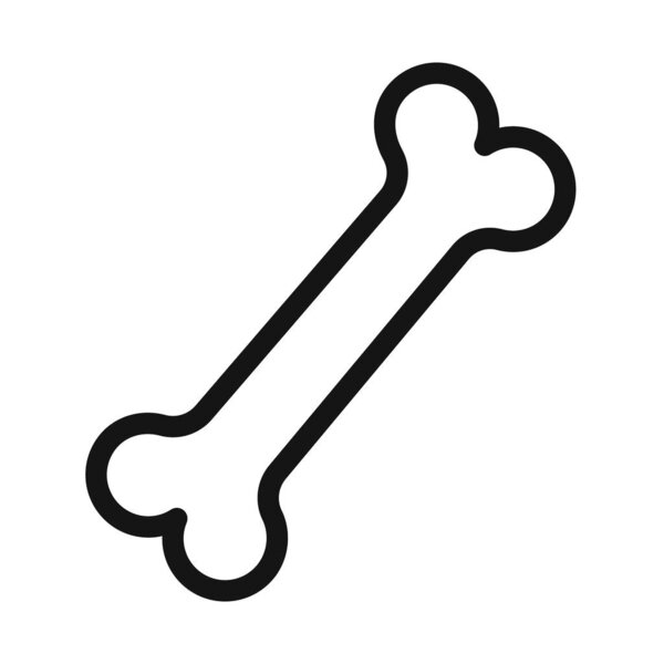 Значок "Собачья кость" Векторный символ или набор знаков черно-белым контуром