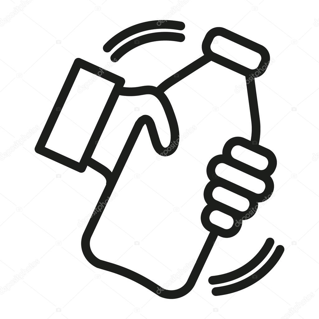 Shake well icon Vector symbol or sign set collection in black and white outline