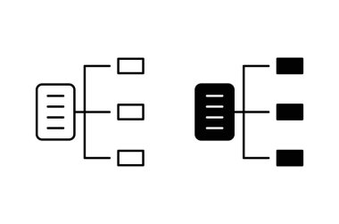 sınıflandırma simgesi Vektör sembolü veya imza koleksiyonu siyah ve beyaz ana hatlarıyla belirlendi