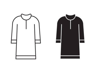 Kurta simgesi Siyah çizgi sanat vektörü siyah ve beyaz ana hat koleksiyon işareti