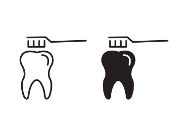 Diş temizleme simgesi taşıyıcı sembolü ya da imza koleksiyonu siyah ve beyaz ana hatlarla belirlendi