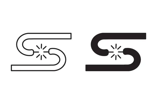 Kırık Tel Simgesi Simgesi Vektörü sembolü veya imza koleksiyonu siyah ve beyaz ana hatlarıyla
