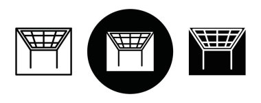 Tavan çerçeve simgesi Siyah çizgi sanat vektörü siyah beyaz ana hat koleksiyon işareti