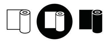 Yapım film rulosu simgesi Siyah çizgi sanat vektörü siyah beyaz ana hat koleksiyon işareti