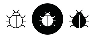 Hata ayıklama simgesi Siyah çizgi sanat vektörü siyah ve beyaz ana hat koleksiyon işareti