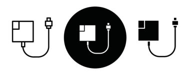 Magsafe simgesi Siyah çizgi sanat vektörü siyah ve beyaz ana hat koleksiyon işareti