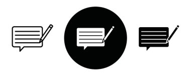 İleti yazma simgesi Siyah çizgi sanat vektörü siyah ve beyaz ana hat koleksiyon işareti ile