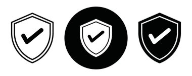 Siyah ve beyaz çizgili Siyah çizgi sanat vektörü koruma simgesi koleksiyon işareti