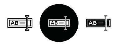 Simge siyah çizgi sanat vektörünü siyah beyaz taslak koleksiyon işareti ile yeniden adlandır