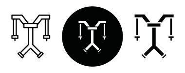 Omuz kayışı simgesi Siyah çizgi sanat vektörü siyah ve beyaz ana hat koleksiyon işareti