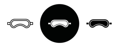 Uyku maskesi simgesi Siyah çizgi sanat vektörü siyah beyaz ana hat koleksiyon işareti