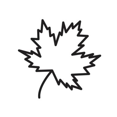 Sonbahar yaprağı Kanada simgesi Siyah çizgi sanat vektörü siyah ve beyaz ana hat koleksiyon işareti