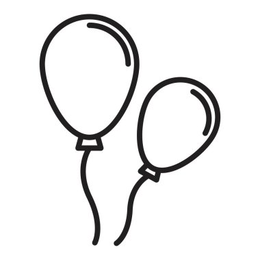 Siyah ve beyaz çizgili balon simgesi siyah çizgi sanat vektörü koleksiyon işareti