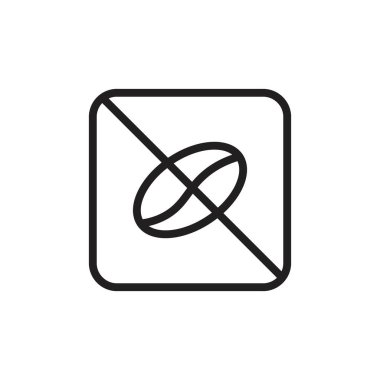 Kafeinsiz simge siyah çizgi sanat vektörü siyah beyaz ana hat koleksiyon işareti