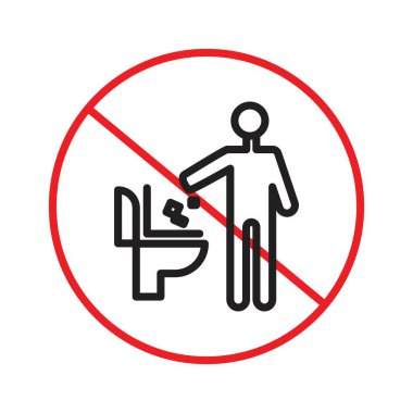 Siyah çizgi sanat vektörünü siyah beyaz taslak koleksiyon işaretinde tuvalet kağıdına çöp atma