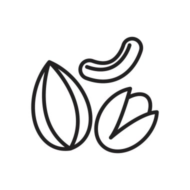 Kuru meyve simgesi Siyah çizgi sanat vektörü siyah beyaz ana hat koleksiyon işareti