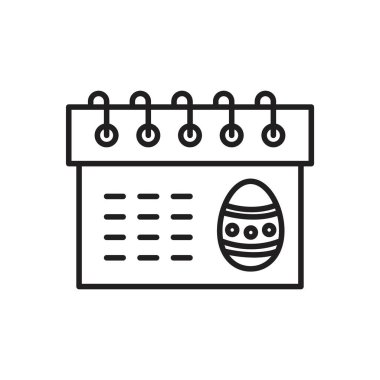 Ester takvim simgesi Siyah çizgi sanat vektörü siyah ve beyaz ana hat koleksiyon işareti