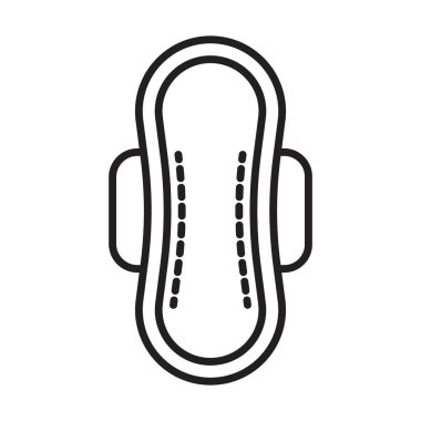 Kadın hijyen yastığı simgesi Siyah çizgi sanat vektörü siyah beyaz ana hat koleksiyon işareti