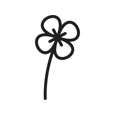 Çiçek simgesi Siyah çizgi sanat vektörü siyah ve beyaz ana hat koleksiyon işareti