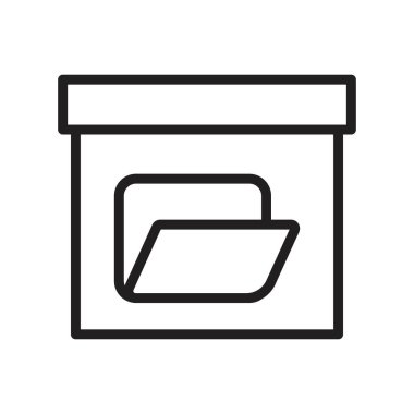 Dizin kutusu simgesi Siyah çizgi sanat vektörü siyah ve beyaz ana hat koleksiyon işareti