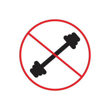 Yasak halter işareti Siyah çizgi sanat vektörü siyah beyaz ana hat koleksiyon işareti