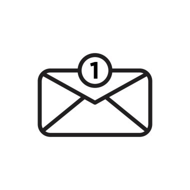 Gelen kutusu simgesi Siyah çizgi sanat vektörü siyah ve beyaz ana hat koleksiyon işareti