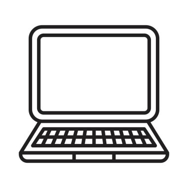 Siyah ve beyaz çizgili dizüstü bilgisayar simgesi koleksiyon tablosu işareti