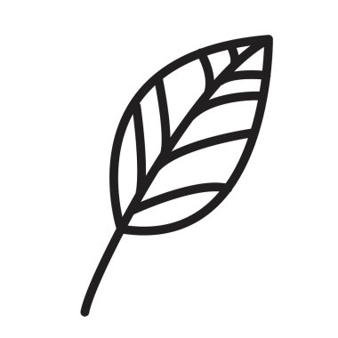 Yaprak simgesi Siyah çizgi sanat vektörü siyah beyaz ana hat koleksiyon işareti