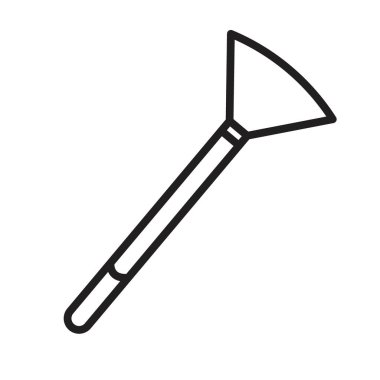 Makyaj fırçası simgesi Siyah çizgi sanat vektörü siyah beyaz ana hat koleksiyon işareti