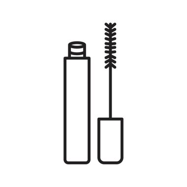 Maskara simgesi Siyah çizgi sanat vektörü siyah ve beyaz ana hat koleksiyon işareti