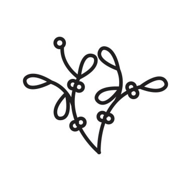 Ökse otu simgesi Siyah çizgi sanat vektörü siyah beyaz ana hat koleksiyon işareti