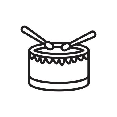 Müslüman davul simgesi Siyah çizgi sanat vektörü siyah beyaz ana hat koleksiyon işareti