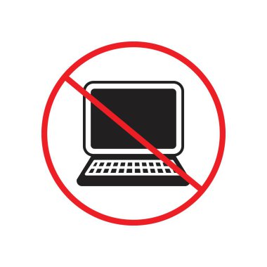 Siyah-beyaz taslak koleksiyon işaretinde dizüstü bilgisayar işareti yok