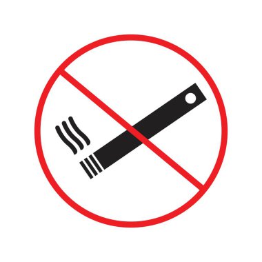 Sigara işareti yok Siyah çizgi sanat vektörü siyah beyaz taslak koleksiyon işareti