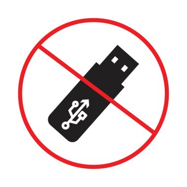 Siyah beyaz taslak koleksiyon işaretinde USB flaş bellek işareti siyah çizgi sanat vektörü yok