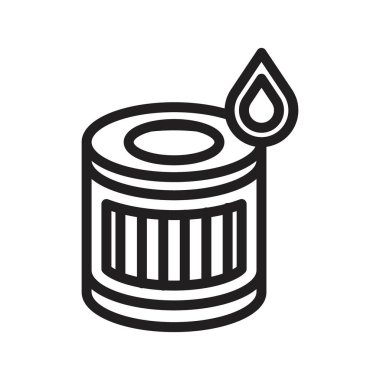 Yağ filtresi simgesi Siyah çizgi sanat vektörü siyah ve beyaz ana hat koleksiyon işareti