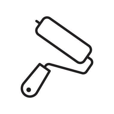 Siyah ve beyaz çizgili siyah çizgi sanat vektörünü boya silindiri koleksiyon işareti